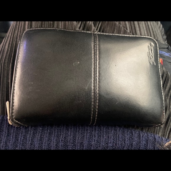 LONGCHAMP BLACK VNTG RARE ZIP-AROUND SLIM Wallet LUX GUC - Picture 7 of 14